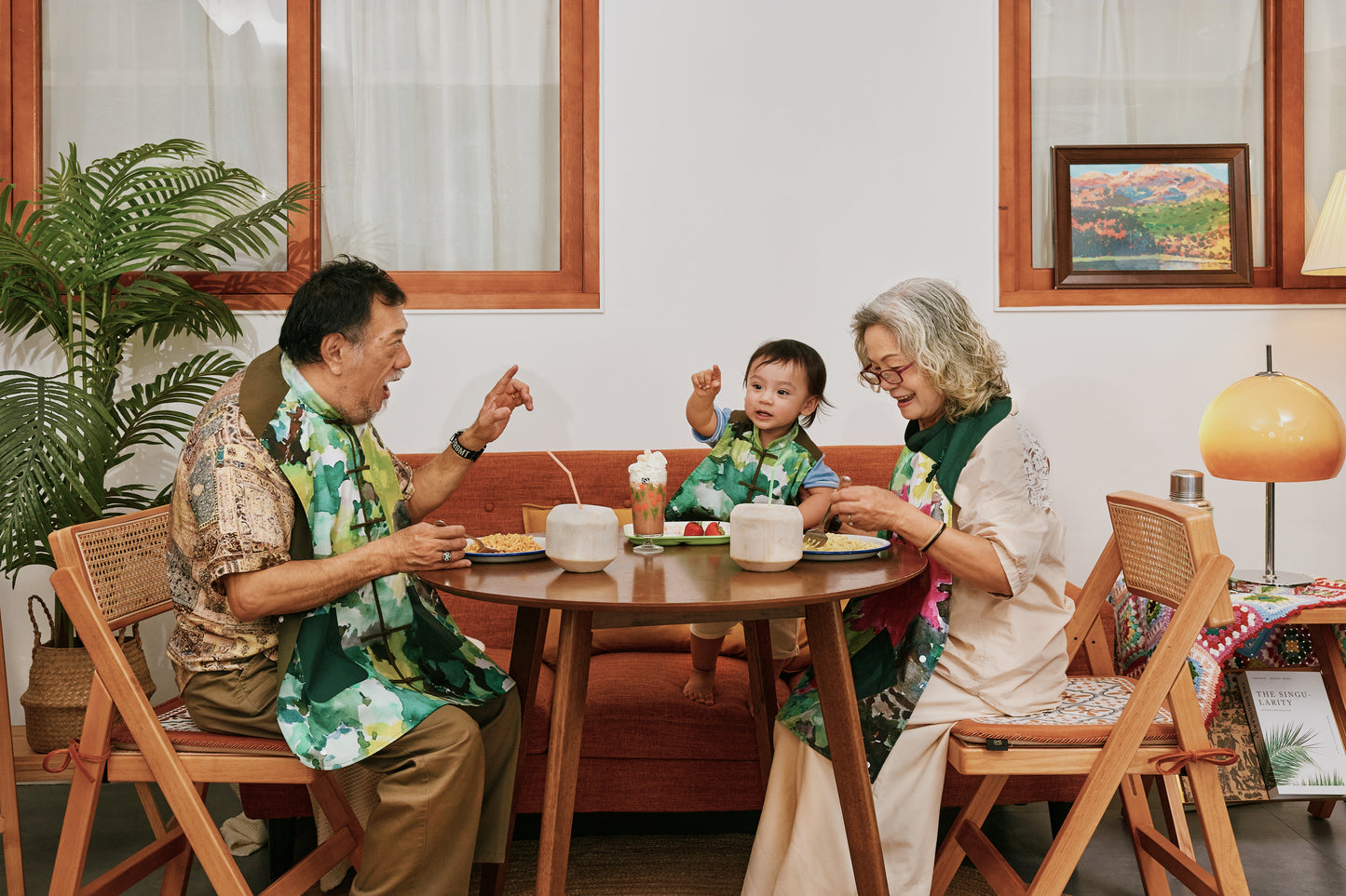 Tang Suit Style Scarf - Blooming